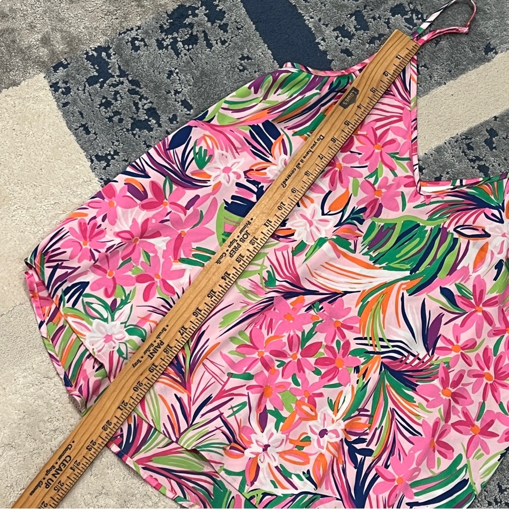 Vibrant Floral Print Sleeveless Pajama Set Size Large - Picture 12 of 13